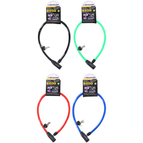 Zapięcie rowerowe Dunlop cable lock 4mm 65 cm 4ass 29252