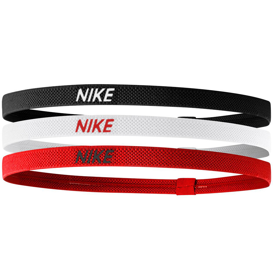 Opaski na włosy Nike Elastic 2.0 3 szt. czerwona, biała, czarna N1004529083OS