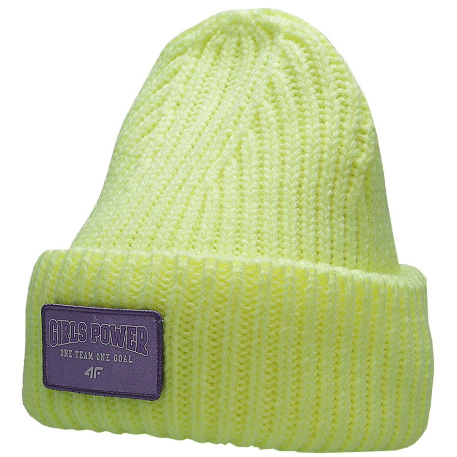 Czapka dla dziewczynki 4F limonkowa HJZ22 JCAD004 72N - obrazek 2