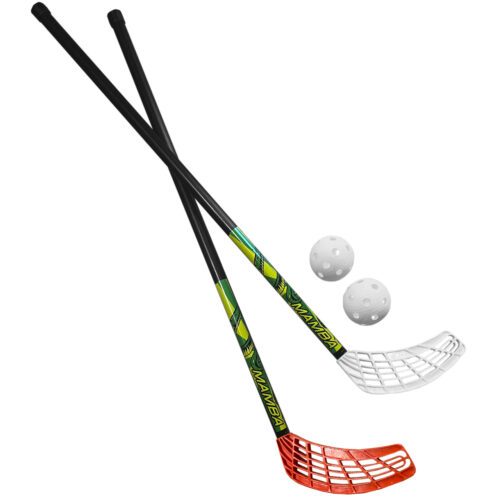 Zestaw do unihokeja Azetx Mamba Junior 2 kije HDPE proste bez owijki 87 cm+2 piłki Optimus