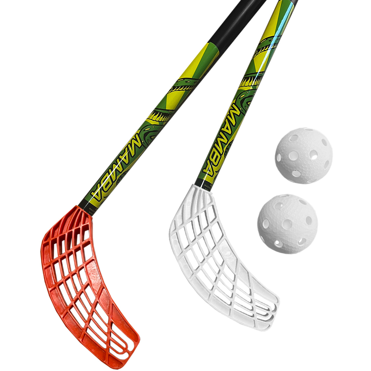 Zestaw do unihokeja Azetx Mamba Junior 2 kije HDPE proste bez owijki 87 cm+2 piłki Optimus - obrazek 2