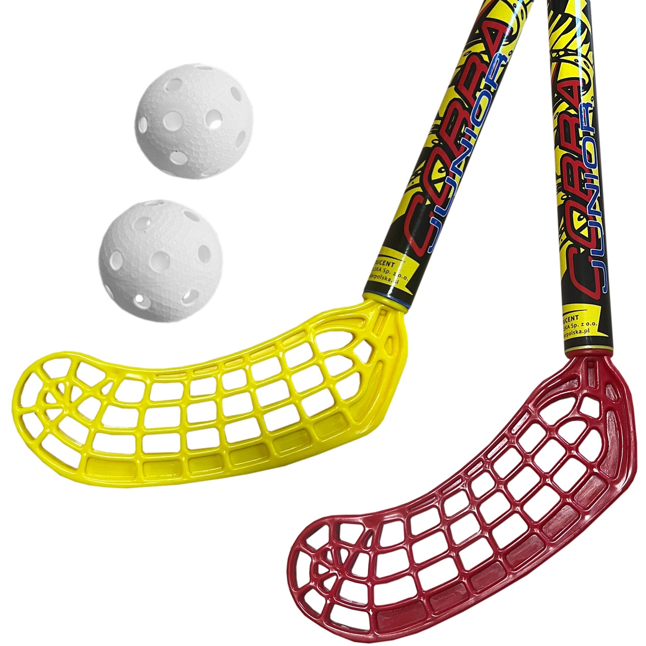 Zestaw do unihokeja Azetx Cobra Junior 2kije+2piłki bez owijki 87cm - obrazek 2