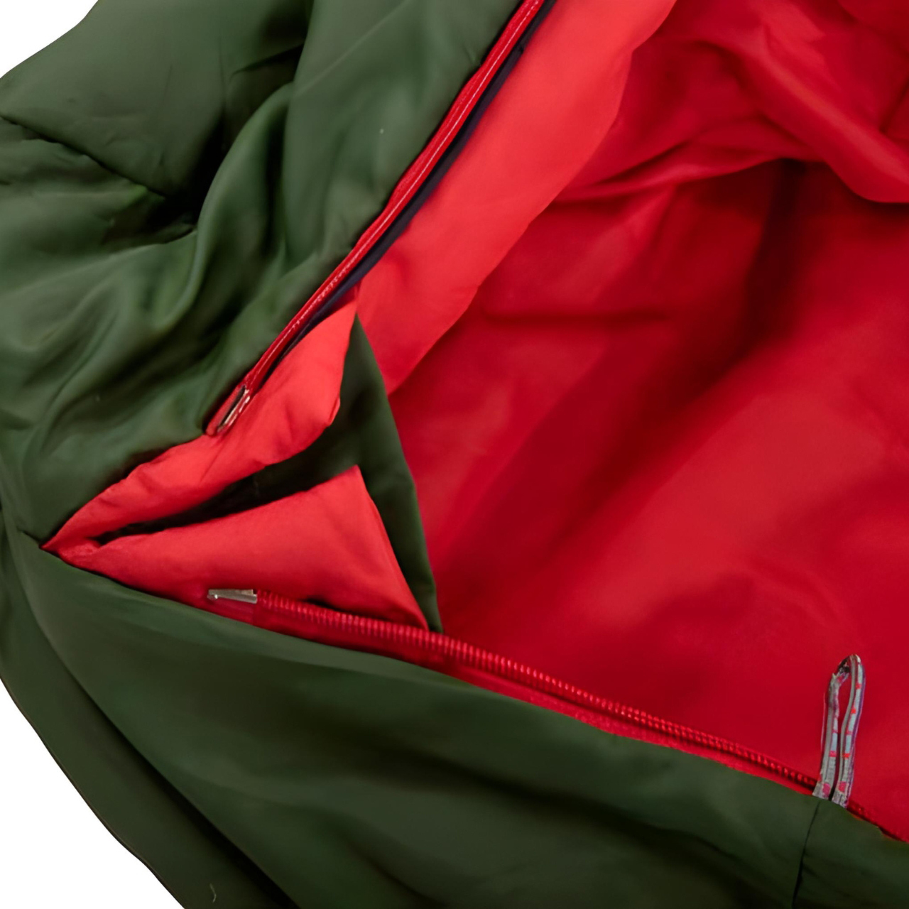 Śpiwór High Peak Pak 1000 Eco 220x80x50 cm zielono-czerwony 23251 - obrazek 4