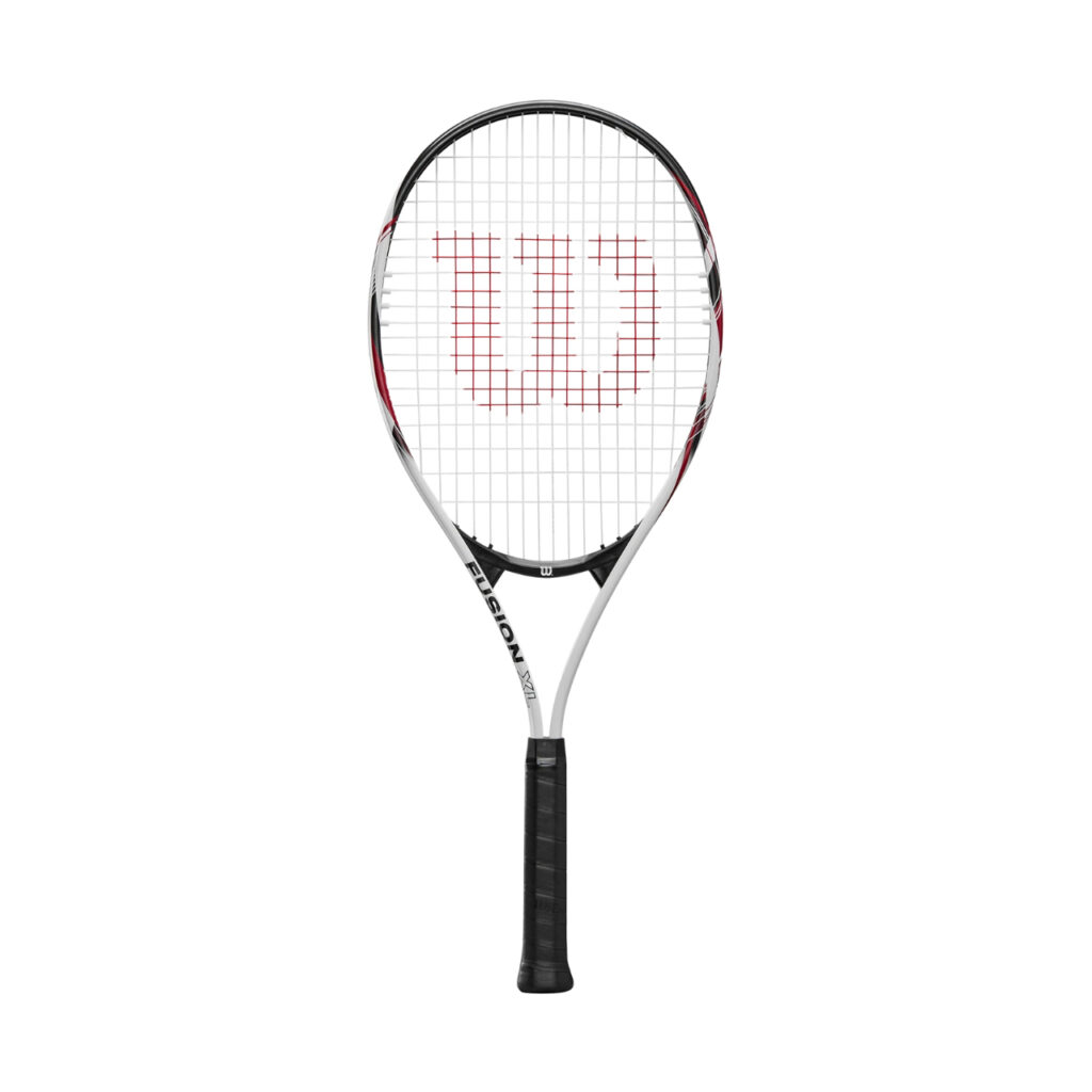 Rakieta do tenisa ziemnego Wilson Fusion XL Rkt 3 4 3/8 biało-czarna WR147910U3
