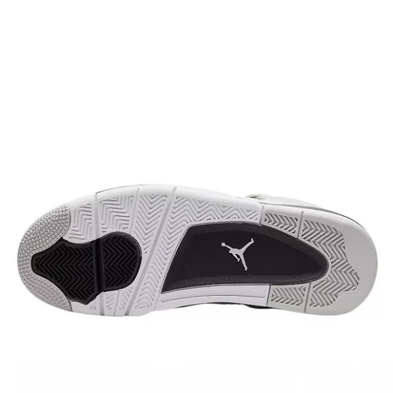 Air Jordan 4 Military Black 408452-111 Białe skórzane sneakersy - obrazek 3