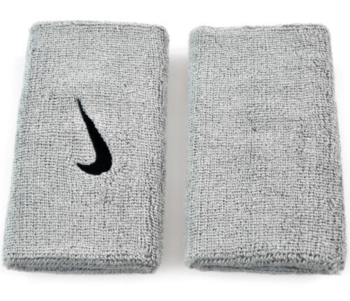 Frotka na rękę szeroka Nike Swoosh Doublewide szara 2szt NN05078