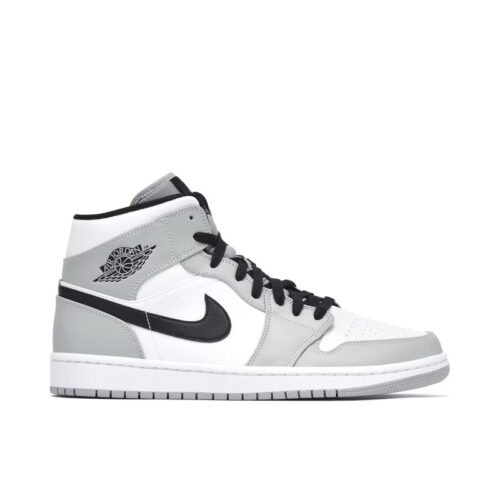 Air Jordan 1 MID Smoke Grey 554724-092 Szare skórzane sneakersy