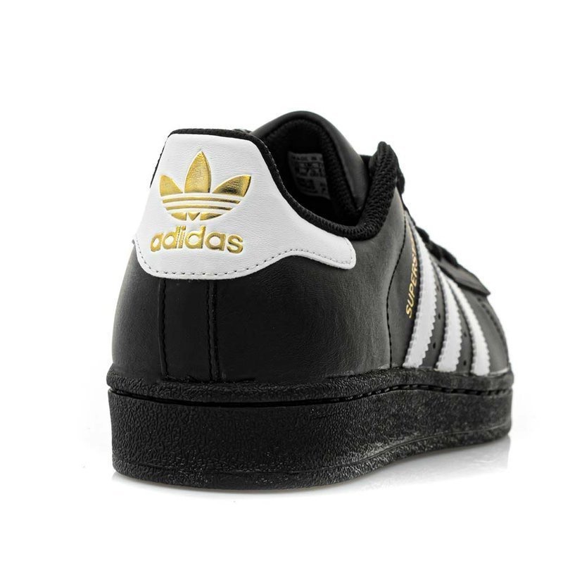adidas Superstar B27140 czarne, złote sneakersy skórzane - obrazek 4