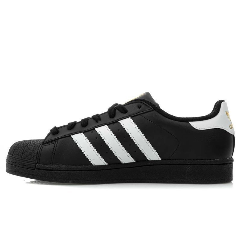 adidas Superstar B27140 czarne, złote sneakersy skórzane - obrazek 5