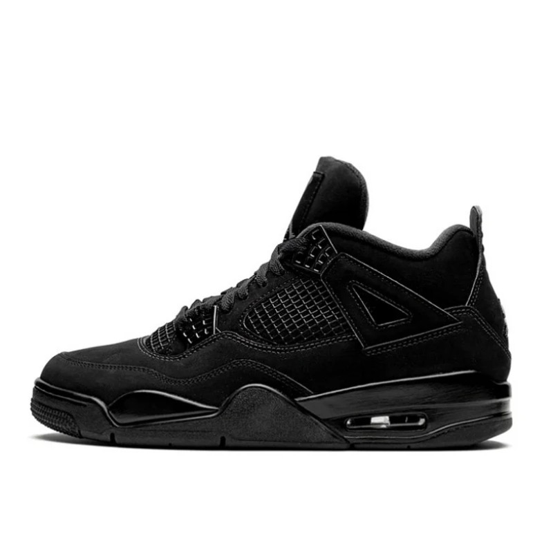 Air Jordan 4 Retro Black Cat CU1110-010 Czarne skórzane sneakersy