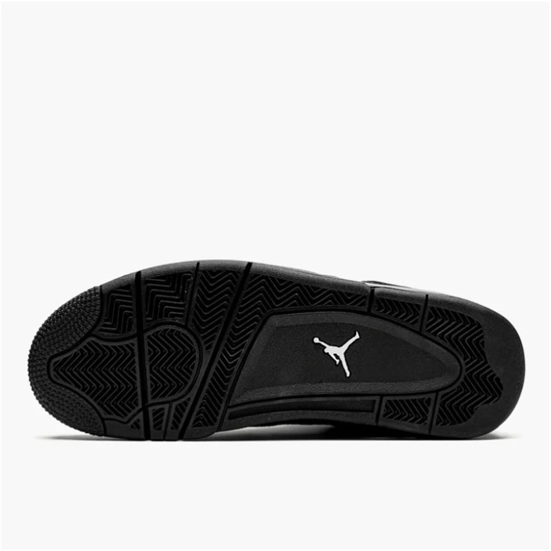 Air Jordan 4 Retro Black Cat CU1110-010 Czarne skórzane sneakersy - obrazek 4